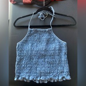 Denim halter tank top